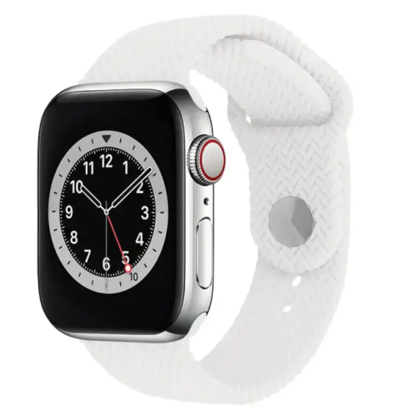 Силіконовий ремінець Braid для Apple Watch 38/40/41 AAA+, Зелений (Білий)