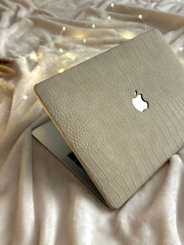 Чохол накладка з еко шкіри на MacBook Air 15 (A2941) (Пісочний)