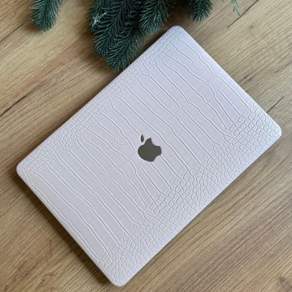 Чохол накладка на MacBook air 13 M2 (A2681) шкіра (Світло Рожевий)