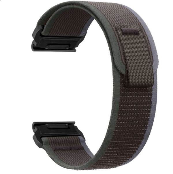 Спортивний нейлоновий ремінець Garmin QuickFit 26 мм для Fenix / Enduro / Tactix (текстиль, липучка) (чорний+зелений)