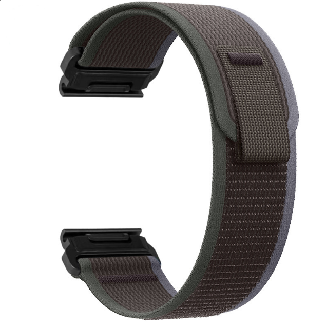 Спортивний нейлоновий ремінець Garmin QuickFit 26 мм для Fenix / Enduro / Tactix (текстиль, липучка) (чорний+зелений)