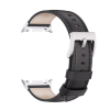 Шкіряний ремінець для Samsung Galaxy Watch 8 (40/44 мм) / Watch Ultra — натуральна шкіра, нержавіюча (чорний+срібний)