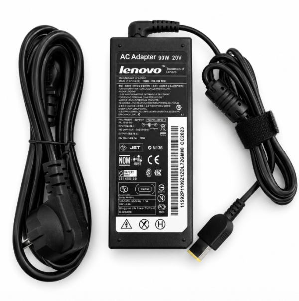 Блок живлення Lenovo 90W 20V 4.5A Slim Tip (прямокутний штекер) (блок + шнур)