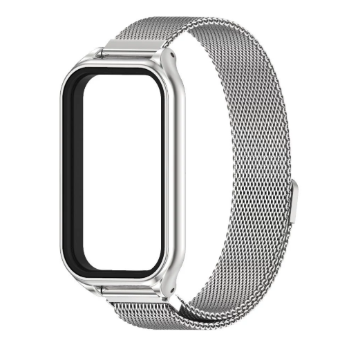 Металевий ремінець Milanese для Redmi Band 2 / Mi Band 8 Active з корпусом (срібний)