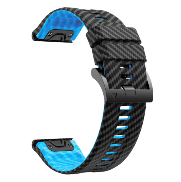 Силіконовий ремінець з карбоновим візерунком 26 мм для Garmin Fenix / Enduro / Tactix (Lihgt Blue)
