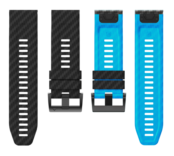 Силіконовий ремінець з карбоновим візерунком 26 мм для Garmin Fenix / Enduro / Tactix (Lihgt Blue)
