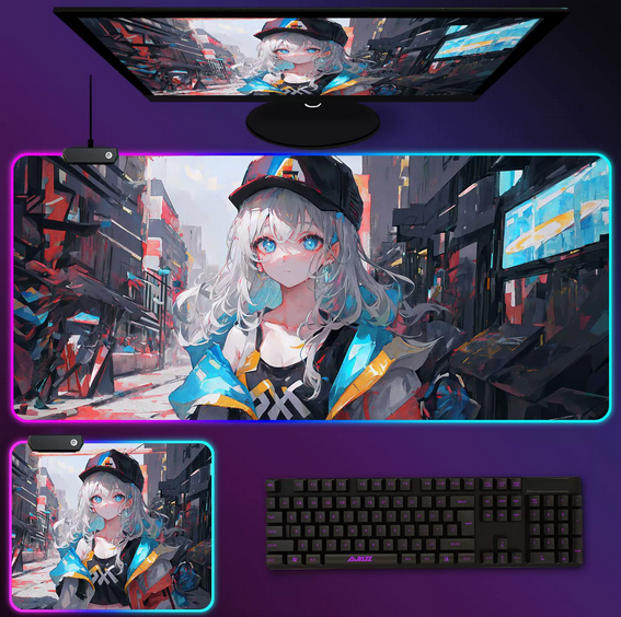 Килимок для мишки LED 80*30 см. Anime (Print 14)