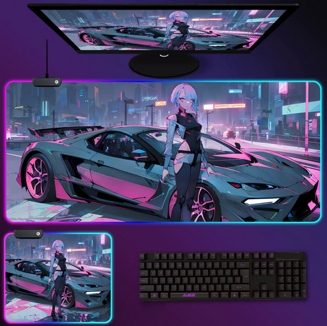 Килимок для мишки з підсвіткою 80*30 см. Night  (2)