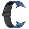 Камуфляжний силіконовий ремінець з магнітною пряжкою для Samsung Galaxy Watch7 Ultra 47 мм (синій)