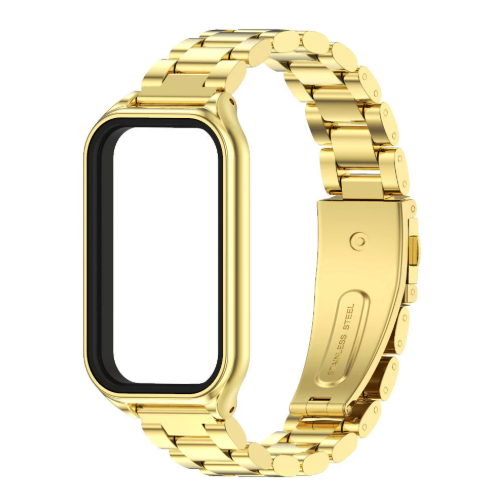 Металевий ремінець з корпусом для Redmi Band 3 / Mi Band 9 Active (жовтий)