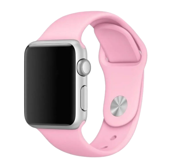Ремінець силіконовий для Apple Watch 42 / 44 / 45 / 49 AAA+,  (Розовый / Barbie pink)