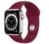 Ремінець силіконовий для Apple Watch 42 / 44 / 45 / 49 AAA+,  (Бордовый)