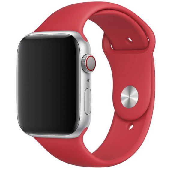 Ремінець силіконовий для Apple Watch 42 / 44 / 45 / 49 AAA+,  (Червоний)