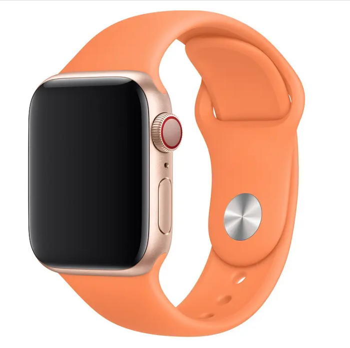 Ремінець силіконовий для Apple Watch 42 / 44 / 45 / 49 AAA+,  (Помаранчевий)