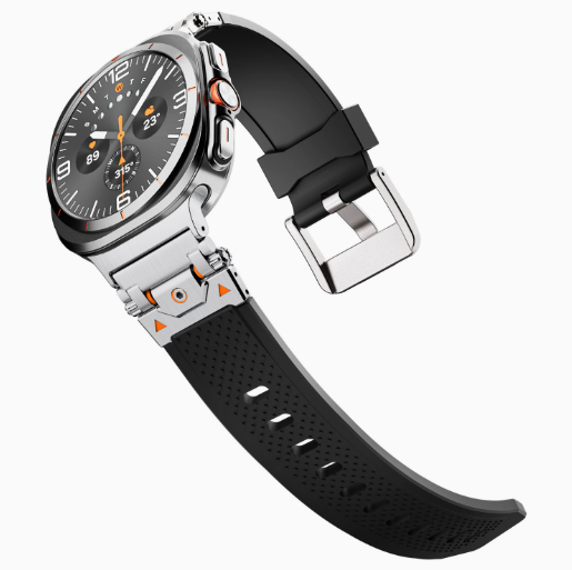 Металевий ремінець Armor Pro із силіконовою вставкою для Samsung Galaxy Watch 8 40/44 мм. (black+silver)