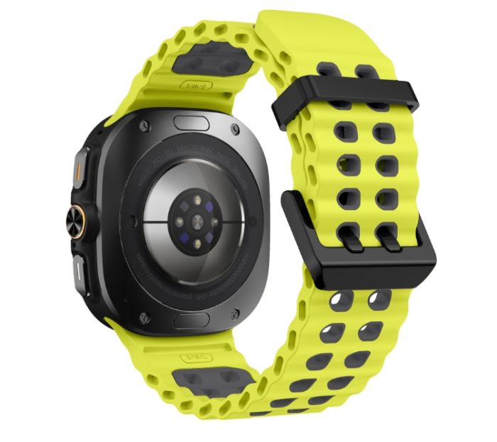 Двоколірний силіконовий ремінець для Samsung Watch Ultra 47 мм (лайм)