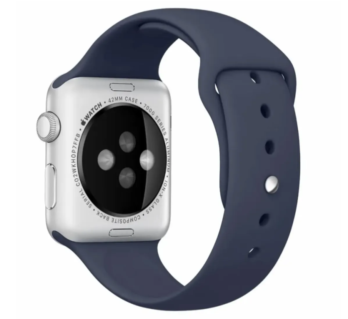 Ремінець силіконовий для Apple Watch 42 / 44 / 45 / 49 AAA+,  (Синій)