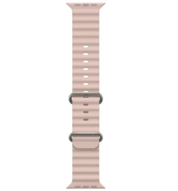 Ремінець силіконовий Ocean Band 42 / 44 / 45 / 49 AAA+, Молочний (Рожевий)