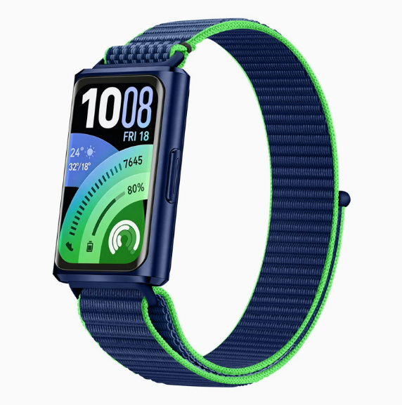Петля-ремінець з нейлону для Huawei Band 11 / 11 Pro • М’який • Регульований • Липучка (синій+зелений)