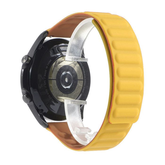 Ремінець силіконовий магнітний MagStrap 22 мм Amazfit GTR | Stratos 3,  (Жовтий)