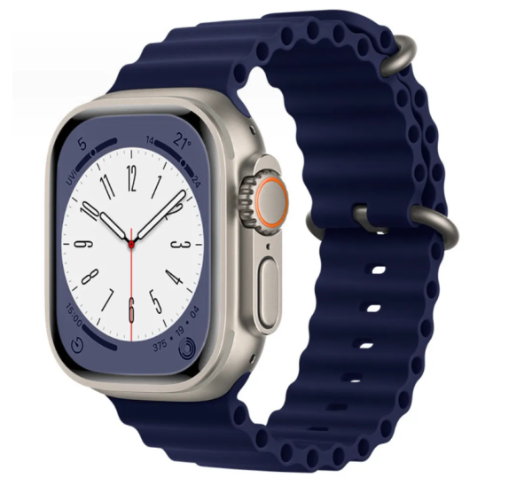 Ремінець силіконовий Ocean Band 42 / 44 / 45 / 49 AAA+, Молочний (Синій)