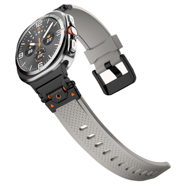 Ремінець для Samsung Galaxy Watch 7 Ultra 47mm (TPU + металевий конектор) Black (Grey)