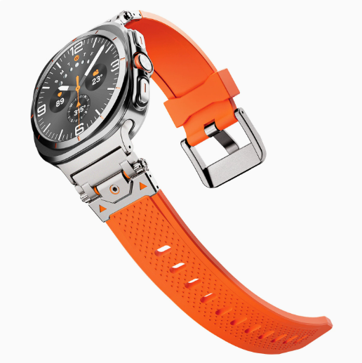 Металевий ремінець Armor Pro із силіконовою вставкою для Samsung Galaxy Watch 8 40/44 мм. (orange+titan)