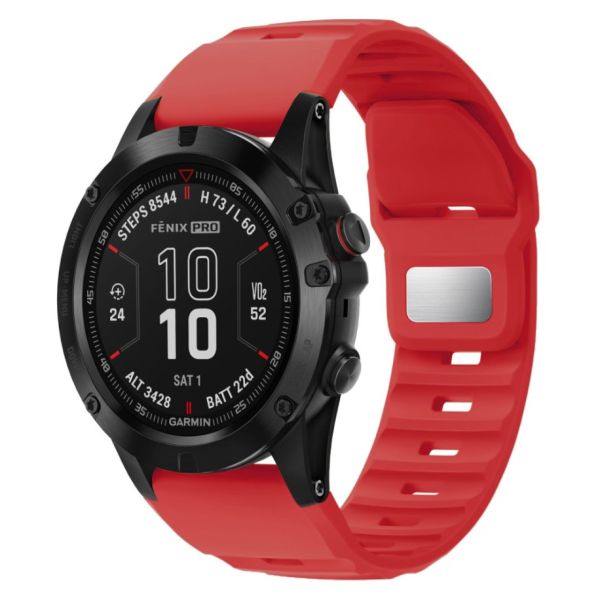 Силіконовий ремінець QuickFit 26 мм для Garmin Fenix 7X/6X/5X, Enduro 2, Tactix, Descent, Epix Pro (Червоний)