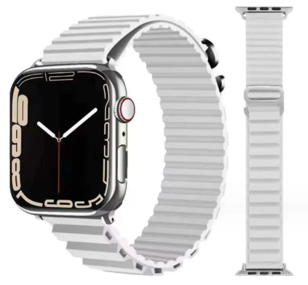 Силіконовий ремінець Alpine LOOP Apple Watch 42 / 44 / 45 / 49 AAA+, Рожевий (Білий)
