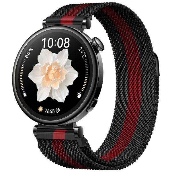 Ремінець міланська петля 22mm  (Black/Red)