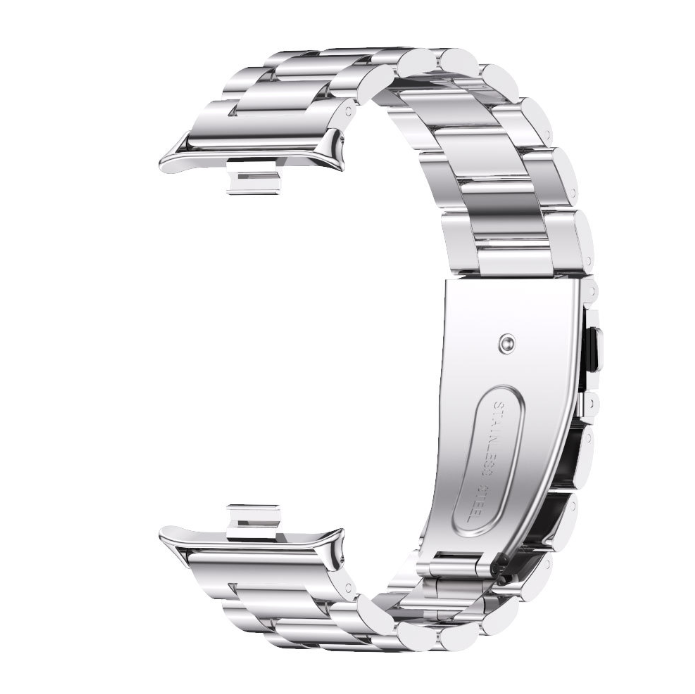 Металевий браслет для Mi Band 8/9 Pro, Redmi Watch 4/5 – нержавіюча сталь (Срібний 3х секційний)