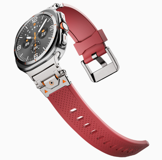 Металевий ремінець Armor Pro із силіконовою вставкою для Samsung Galaxy Watch 8 40/44 мм. (red+titan)
