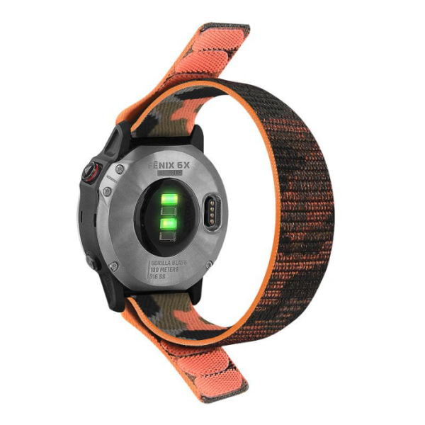 Нейлоновий ремінець на липучці для Garmin Fenix 7/7X/6X/5X/6/5 26ММ. (Помаранчево-коричневий камуфляж)