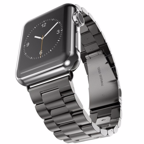 Ремінець металевий BlackPink 3-Bead Metal Band для Apple Watch 38 | 40 мм, Silver (Чорний)