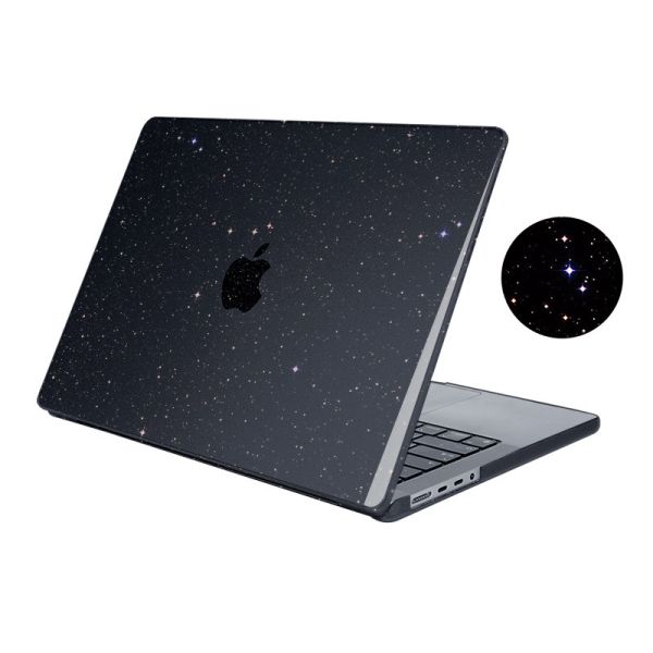 Чохол для MacBook Air 13.6" M2 (Model - A2681) з блискітками (Чорний)