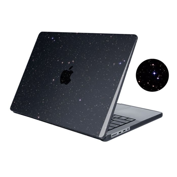 Чохол для MacBook Air 13.6" M2 (Model - A2681) з блискітками (Чорний)