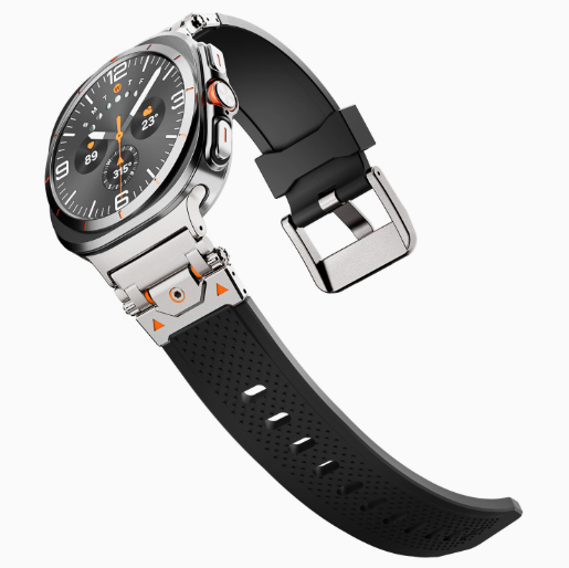 Металевий ремінець Armor Pro із силіконовою вставкою для Samsung Galaxy Watch 8 40/44 мм. (black+titan)