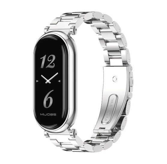 Ремінець металевий Mijoas GT4  для mi Band 8/9 (Срібний 3x)