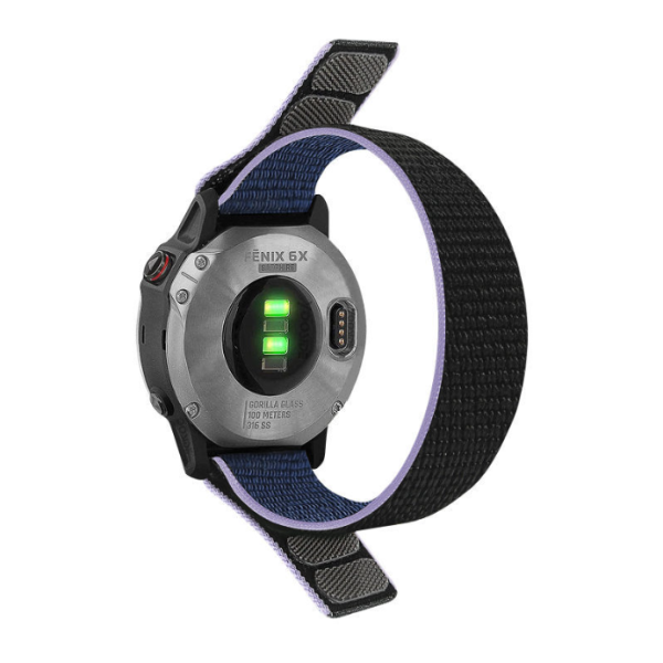 Нейлоновий ремінець на липучці для Garmin Fenix 7/7X/6X/5X/6/5 26ММ. (Синьо-чорний)