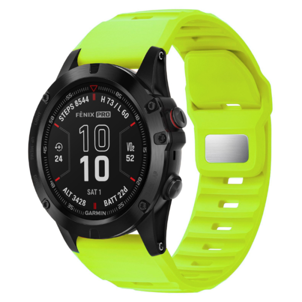 Силіконовий ремінець QuickFit 26 мм для Garmin Fenix 7X/6X/5X, Enduro 2, Tactix, Descent, Epix Pro (Салатовий)