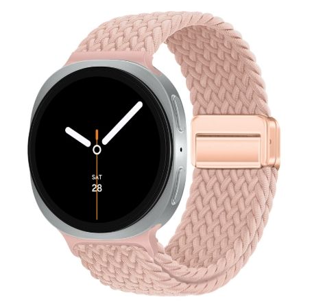 Ремінець плетений нейлоновий з магнітною застібкою для Samsung Watch 22 мм (cream pink)