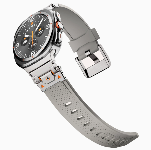 Металевий ремінець Armor Pro із силіконовою вставкою для Samsung Galaxy Watch 8 40/44 мм. (gray+titan)