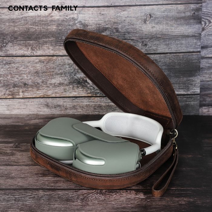 Чохол із Натуральної Шкіри для AirPods Max, Темно Коричневий