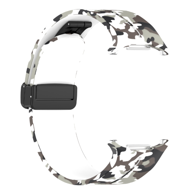Камуфляжний силіконовий ремінець з магнітною пряжкою для Samsung Galaxy Watch7 Ultra 47 мм (білий)