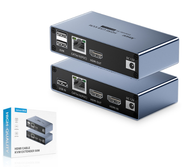 HDMI подовжувач G156 — Передача HDMI + USB (KVM) по одному кабелю CAT5/6 до 50м | Full HD 1080p |