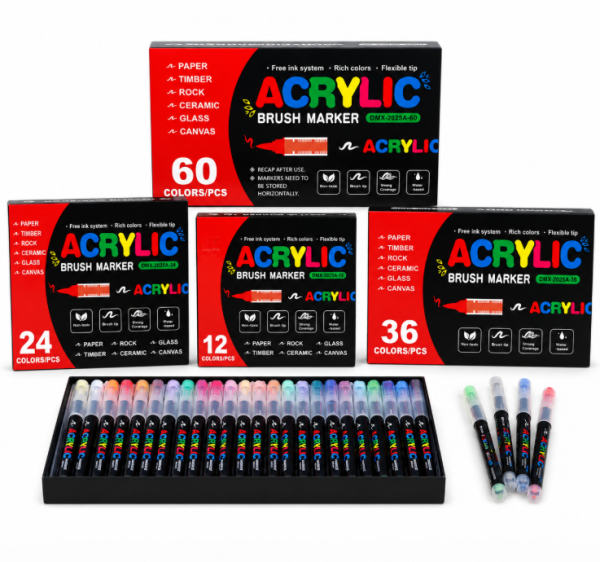 Набір акрилових маркерів GuangNa Acrylic Brush Marker GN.8101 (168 шт.)