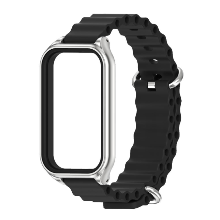 Ремінець Ocean силіконовий для Xiaomi Mi Smart Band 8 Active (Черный / Black)