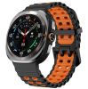 Двоколірний силіконовий ремінець для Samsung Watch Ultra 47 мм (чорний+помаранчевий)