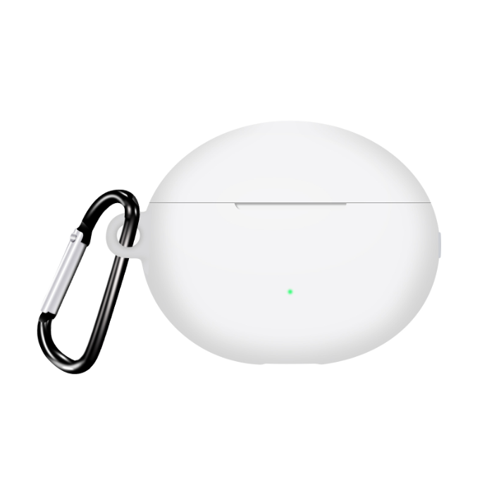 Силіконовий чохол для Huawei FreeBuds 5i з карабіном (White)