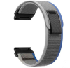 Спортивний нейлоновий ремінець Garmin QuickFit 26 мм для Fenix / Enduro / Tactix (текстиль, липучка) (синій+сірий)